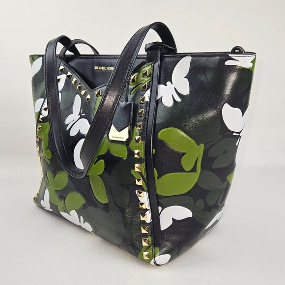 Michael Kors Whitney Large Butterfly Camo Tote & Adele Smartphone Wallet - Picture 3 of 16